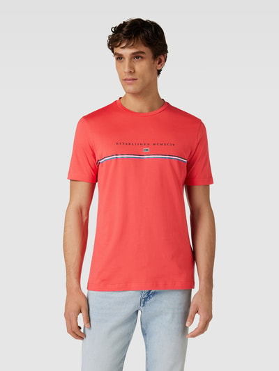 Christian Berg Men T-shirt met statementprint Lichtrood - 4