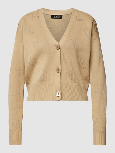 Lauren Ralph Lauren Gebreid jack met V-hals Camel - 2