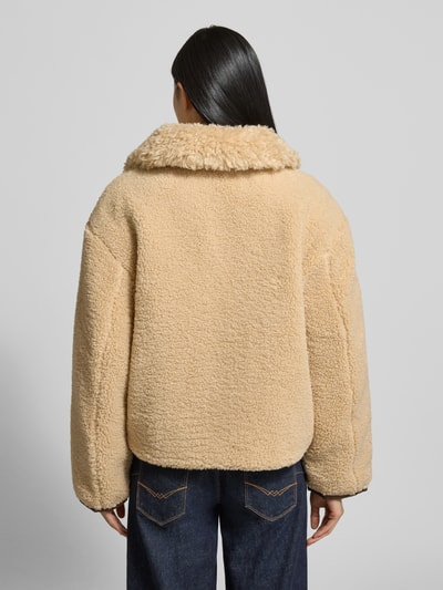 Stefanel Jacke aus Teddyfell mit Zweiwege-Reißverschluss Sand 5