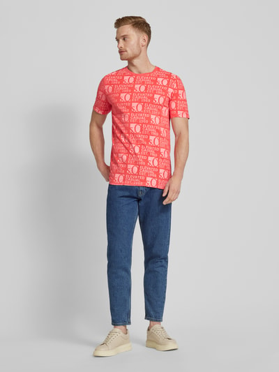 s.Oliver RED LABEL T-shirt met all-over labelprint Koraal - 1