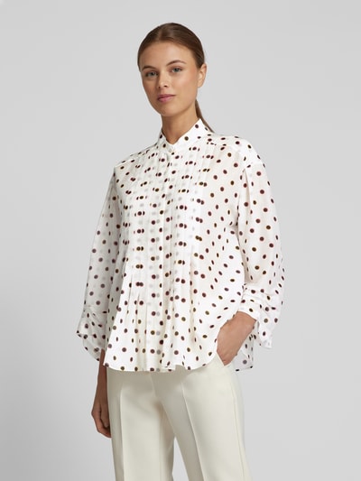 Marc Cain Relaxed Fit Bluse mit Stehkragen Offwhite 4