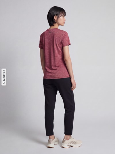 Under Armour bluzka o luźnym kroju sport t-shirt z nadruk z logo Jasnoczerwony 5