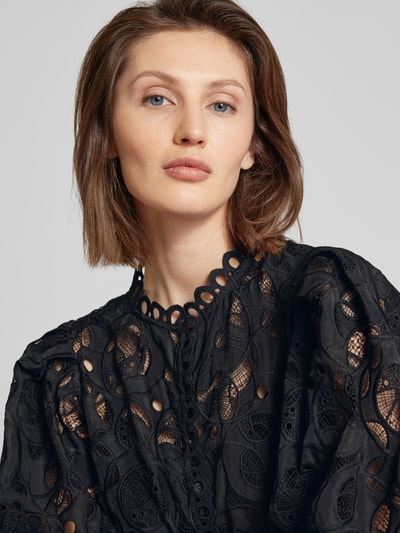 Copenhagen Muse Hemdblouse met kanten bekleding Zwart - 3