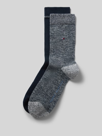 Produktfoto, Socken aus Baumwoll-Mix im 2er-Pack von Tommy Hilfiger, unterschiedliche Farben, glatte und melierte Textur, Damen Socken