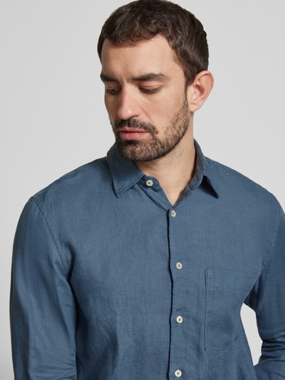 Marc O'Polo Regular Fit Freizeithemd aus reinem Leinen Blau 3