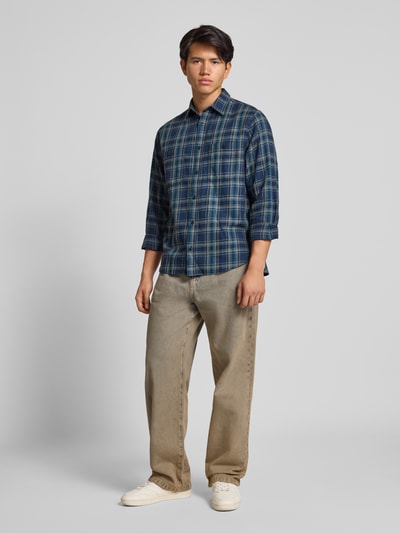 Replay Regular Fit Freizeithemd aus reiner Baumwolle mit Brusttasche Blau 1