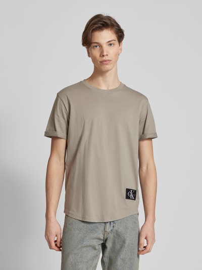 Calvin Klein Jeans T-shirt met labelpatch Beige - 4