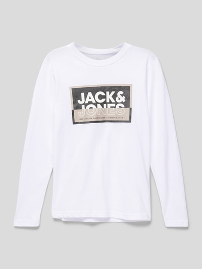 Jack & Jones Shirt met lange mouwen en labelprint, model 'COLOGAN' Wit - 1