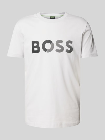 BOSS Green T-Shirt mit Label-Print Hellgrau 1