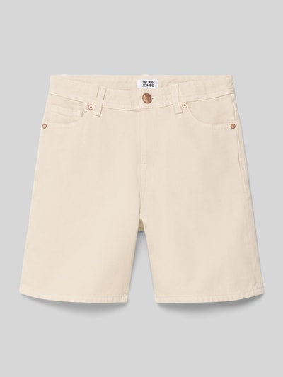 Productfoto, Loose Fit Jeansshorts met steekzakken model 'TONY' van Jack & Jones, puur katoen, kleur beige, context kinderjeansshorts