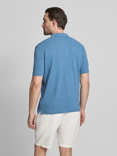 Marc O'Polo Regular Fit Poloshirt aus Baumwoll-Leinen-Mix Blau 5