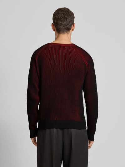 HUGO Gebreide pullover met ribboorden, model 'Squizzo' Zwart - 5