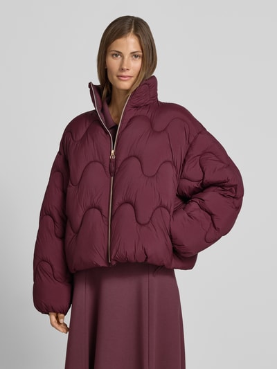 Jake*s Casual Loose Fit Steppjacke mit Stehkragen Pflaume 4