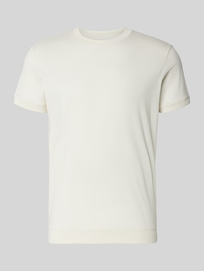 Produktfoto, T-Shirt mit Rundhalsausschnitt von RAGMAN, czysta bawełna, krój slim fit, jednolity kolor, długość tyłu w rozmiarze M: 70 cm
