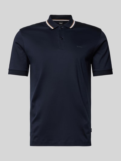 BOSS Poloshirt mit Label-Print Modell 'Penrose' Marine 2