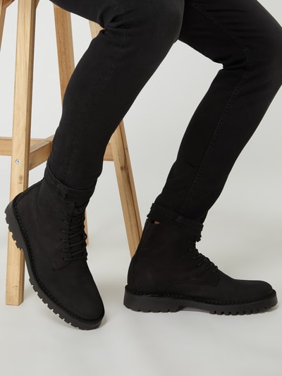 SELECTED HOMME Boots van nubuckleer, model 'Ricky' Zwart - 3