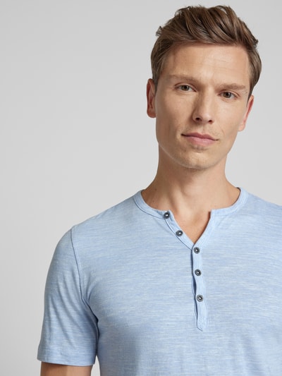 MCNEAL T-shirt met korte knoopsluiting IJsblauw - 3