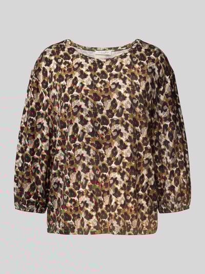 Christian Berg Woman Blusenshirt aus Viskose-Elasthan-Mix mit 3/4-Arm Cognac 2