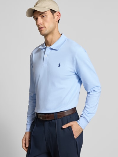 Polo Ralph Lauren Regular Fit Poloshirt mit Label-Stitching Hellblau 3
