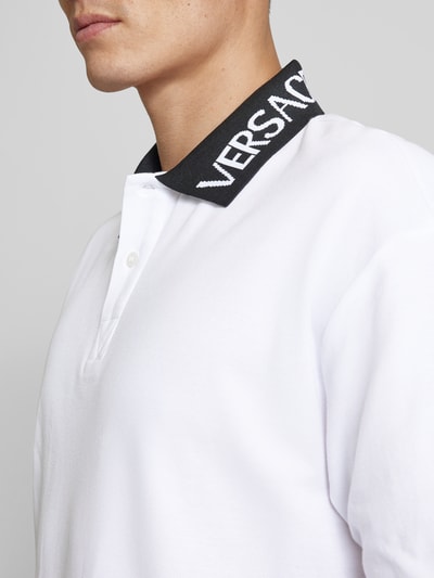 Versace Jeans Couture Poloshirt mit Label-Print Weiss 3