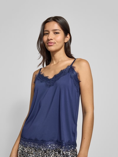 FREE/QUENT Top met bandjes en hartvormige hals, model 'BICCO' Blauw - 3