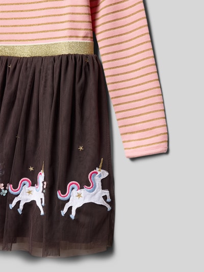 Happy Girls Kleid im 2-in-1-Look mit Motiv-Stitchings Apricot 2