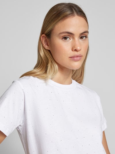 My Essential Wardrobe T-Shirt mit geripptem Rundhalsausschnitt Offwhite 3