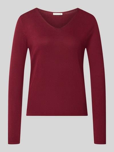 Tom Tailor Regular Fit Pullover aus Baumwoll-Mix Bordeaux 1