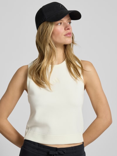 adidas Sportswear Top mit Label-Print und Rundhalsausschnitt Offwhite 3