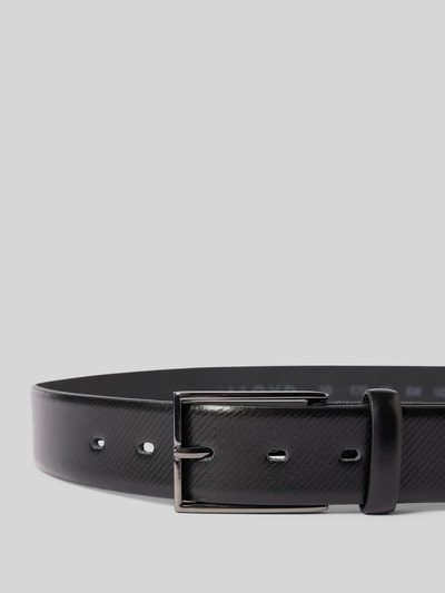 Lloyd Men's Belts Pasek skórzany z fakturowanym wzorem Czarny 2