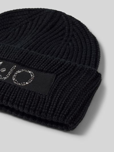 Liu Jo White Beanie mit Label-Patch Black 2