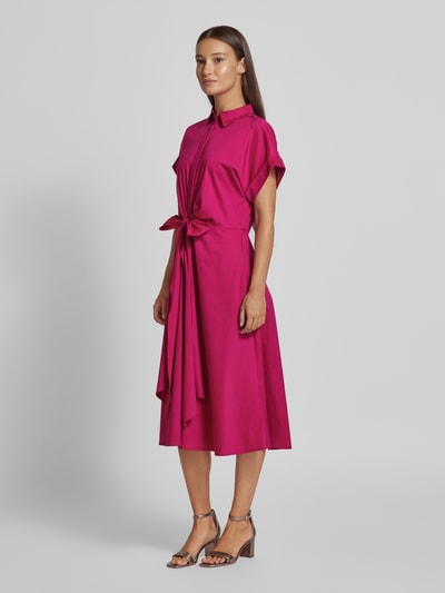 Lauren Ralph Lauren Midi jurk met strikdetail, model 'HAKAN' Fuchsia - 1