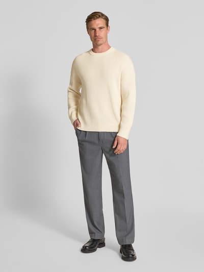 ANNARR Wollen pullover met structuurmotief, model 'BJORN' Offwhite - 1