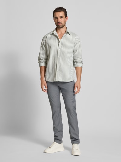 MCNEAL Slim fit pantalon met riem Middengrijs - 1