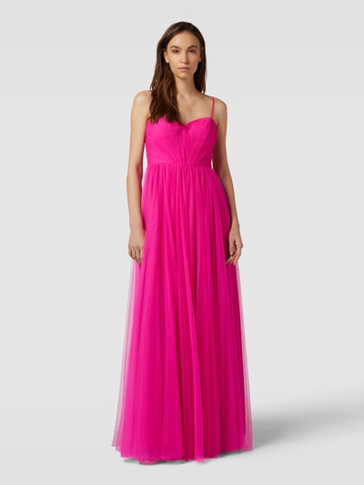 Vera Wang Bride Avondjurk met hartvormige hals, model 'VERNEN' Fuchsia - 4