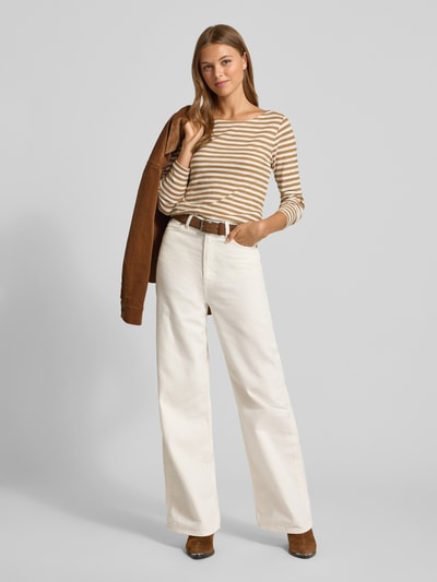 Marc O'Polo Shaped Fit Langarmshirt aus reiner Baumwolle Sand 1