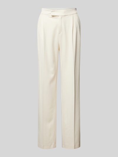 ROSNER Wide leg stoffen broek met band en persplooien, model 'Mara' Offwhite - 2