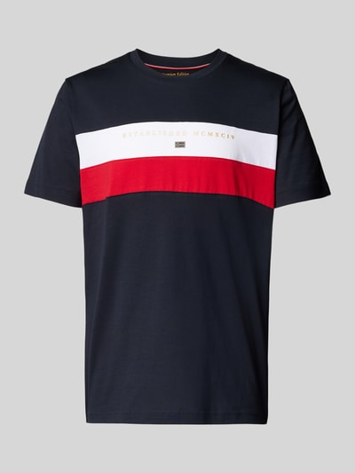 Christian Berg Men T-Shirt mit Label-Print Marine 2