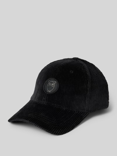 Knowledge Cotton Apparel Basecap mit Label-Detail Modell 'Wales' Black 1