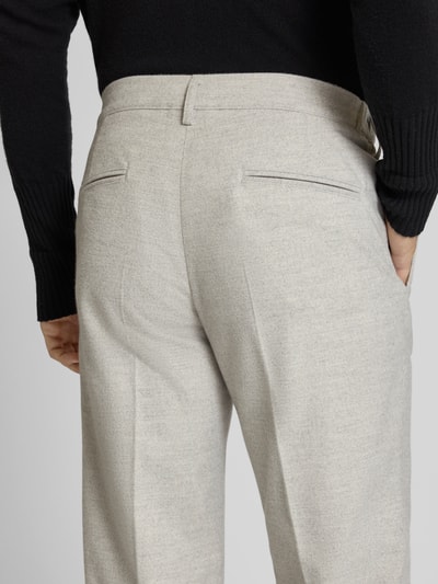 Profuomo Relaxed Fit Hose mit Bügelfalten Hellgrau 3