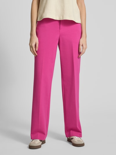 STEHMANN Spodnie materiałowe z prostą nogawką i wpuszczanymi kieszeniami model ‘Fenja’ Jasnoróżowy 4