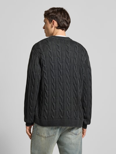 Carhartt Work In Progress Strickpullover mit Zopfmuster und Label-Stitching Black 5
