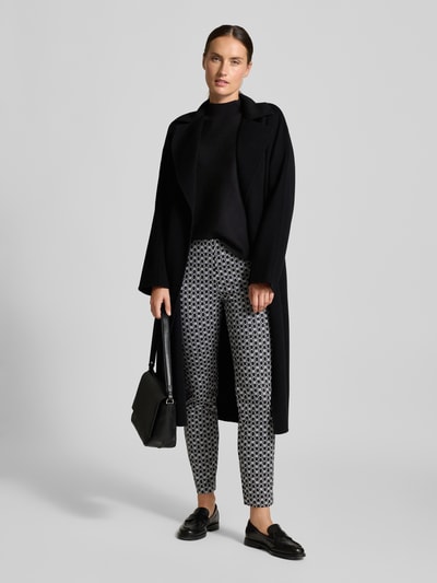 comma Sweter z dzianiny ze stójką i rękawem o dł. 3/4 Czarny 1