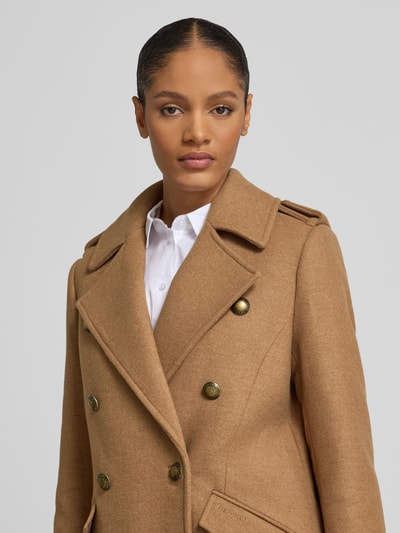 Barbour Regular fit lange jas van wolmix, model 'COTTESMORE' Camel - 3