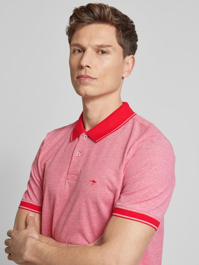 Fynch-Hatton Regular fit poloshirt met logostitching Rood - 3