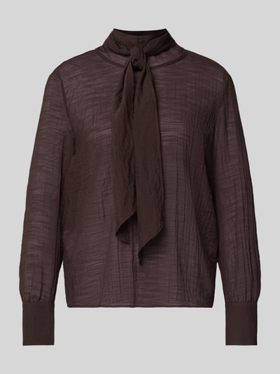 Mango Regular Fit Schluppenbluse aus Viskose-Mix Dunkelbraun 2