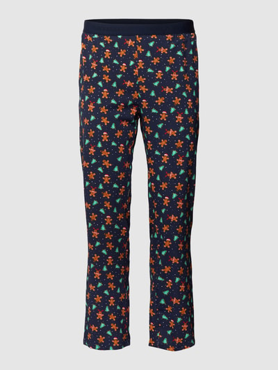 Christian Berg Men Pyjamabroek met all-over motief Middenbruin - 2