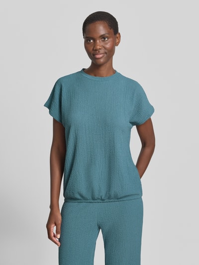 Christian Berg Woman T-Shirt mit Strukturmuster und Rundhalsausschnitt Petrol 4