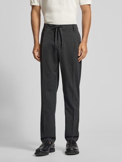 SELECTED HOMME Tapered fit stoffen broek met viscose, model 'LEROY' Antraciet - 4