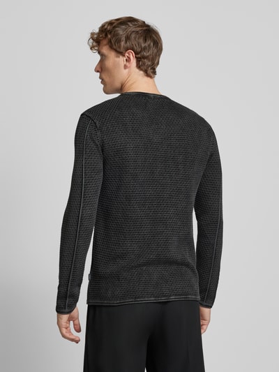 GABBA Gebreide pullover met ronde hals, model 'LIMA' Grafiet - 5